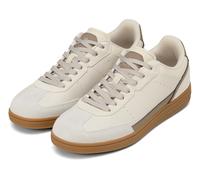 Sneaker MARC O'POLO "Charlie", Herren, Gr. 41, creme, taupe, Glattleder, Veloursleder, unifarben mit Farbeinsatz, Basic, Schuhe Sneaker, Schnürschuh, Halbschuh, Casual-Sneaker mit honigfarbener Laufso