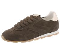 Sneaker MARC O'POLO "mit zweifacher Schnürung", Damen, Gr. 40, braun (mossy earth), Obermaterial: 100% Leder, Schuhe Sneaker (84420255-40) mossy earth