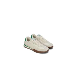 Sneaker MARC O'POLO "Gustaf", Herren, Gr. 42, sanftes weiß, grün, Glattleder, Mesh, Veloursleder, unifarben mit Farbeinsatz, Schuhe Sneaker, Schnürschuh, Halbschuh, Freizeitsneaker mit Kontrastbesatz