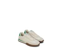 Sneaker MARC O'POLO "Gustaf", Herren, Gr. 43, sanftes weiß, grün, Glattleder, Mesh, Veloursleder, unifarben mit Farbeinsatz, Schuhe Sneaker, Schnürschuh, Halbschuh, Freizeitsneaker mit Kontrastbesatz 
