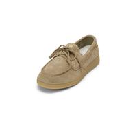 Sneaker MARC O'POLO "im Bootschuh-Stil", Damen, Gr. 37, beige (pure sage), Obermaterial: 100% Leder, unifarben, Schuhe Sneaker (36802460-37) pure sage