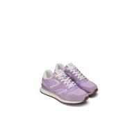 Sneaker MARC O'POLO "Maxima", Damen, Gr. 37, flieder, hellgrau, Glattleder, Nylon, Veloursleder, unifarben mit Farbeinsatz, Schuhe Sneaker, Halbschuh, Schnürschuh, Freizeitsneaker mit Memory Foam (201