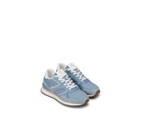 Sneaker MARC O'POLO "Maxima", Damen, Gr. 39, hellblau, sanftes weiß, Glattleder, Nylon, Veloursleder, unifarben mit Farbeinsatz, Schuhe Sneaker, Halbschuh, Schnürschuh, Freizeitsneaker mit Memory Foam