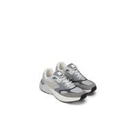 Sneaker MARC O'POLO "Percy", Herren, Gr. 45, grau kombiniert, Glattleder, Mesh, Veloursleder, Schuhe Sneaker, Schnürschuh, Freizeitschuh, Halbschuh mit Wechselfußbett (49904760-45) grau kombiniert