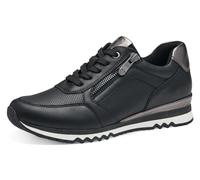 MARCO TOZZI Damen Sneaker flach Vegan Freizeit, Schwarz (Black/Gun Mtl), 41 EU