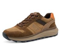 Sneaker MARCO TOZZI, Damen, Gr. 45, braun (cognac kombinert), Lederimitat, kontrastfarbene Details, Schuhe Sneaker, Freizeitschuh, Halbschuh, Schnürschuh im Materialmix (62442336-45) cognac kombinert