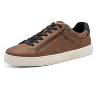 Sneaker MARCO TOZZI, Herren, Gr. 41, cognac, Lederimitat, unifarben mit Farbeinsatz, Schuhe Sneaker, Freizeitschuh, Halbschuh, Schnürschuh mit seitlicher Logoprägung (65058018-41) cognac