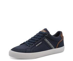 Sneaker MARCO TOZZI, Herren, Gr. 41, navy kombiniert, Lederimitat, Textil, unifarben mit Farbeinsätzen, Schuhe Sneaker, Freizeitschuh, Halbschuh, Schnürschuh mit Kontrastbesätzen (63330540-41) navy ko