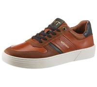Sneaker MARCO TOZZI, Herren, Gr. 42, cognac, Glattleder, Veloursleder, kontrastfarbene Details, Schuhe Sneaker, Freizeitschuh, Halbschuh, Schnürschuh mit Kontrastbesatz (81347211-42) cognac