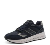 Sneaker MARCO TOZZI, Herren, Gr. 43, navy, Leder, Synthetik, Textil, unifarben mit Farbeinsatz, Schuhe Sneaker, Freizeitschuh, Halbschuh, Schnürschuh mit MT-Logo (75025022-43) navy