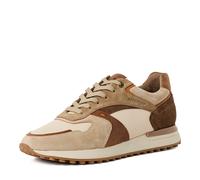 Sneaker MARCO TOZZI, Herren, Gr. 45, braun kombiniert, Leder, kontrastfarbene Details, Schuhe Sneaker, Freizeitschuh, Halbschuh, Schnürschuh mit Kontrastbesätzen (39971938-45) braun kombiniert