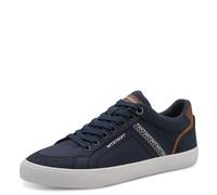 Sneaker MARCO TOZZI, Herren, Gr. 45, navy kombiniert, Lederimitat, Textil, unifarben mit Farbeinsätzen, Schuhe Sneaker, Freizeitschuh, Halbschuh, Schnürschuh mit Kontrastbesätzen (63330540-45) navy ko