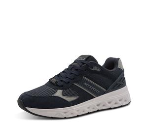 Sneaker MARCO TOZZI, Herren, Gr. 45, navy, Leder, Synthetik, Textil, unifarben mit Farbeinsatz, Schuhe Sneaker, Freizeitschuh, Halbschuh, Schnürschuh mit MT-Logo (75025022-45) navy