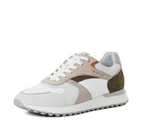 Sneaker MARCO TOZZI, Herren, Gr. 45, weiß kombiniert, Leder, kontrastfarbene Details, Schuhe Sneaker, Freizeitschuh, Halbschuh, Schnürschuh mit Kontrastbesätzen (92711046-45) weiß kombiniert