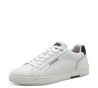 Sneaker MARCO TOZZI, Herren, Gr. 46, weiß, Lederimitat, unifarben mit Farbeinsatz, Schuhe Sneaker, Freizeitschuh, Halbschuh, Schnürer mit Ziernähten und Kontrastbesatz (48147360-46) weiß