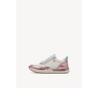 Keilsneaker TAMARIS, Damen, Gr. 37, rosa (rosé metallic), Lederimitat, Textil, Schuhe Sneaker, Freizeitschuh, Halbschuh, in schmaler Form, vegane Verarbeitung (33518264-37) rosé metallic