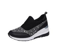 Sneaker Mit Verstecktem Absatz Damen Slip On Sportschuhe Rutschfest Erhöhung Freizeitschuhe Low Top Walkingschuhe Casual Breite Fuß Damenschuhe Arch Support Turnschuhe Weichen Sohle Laufschuhe