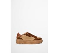 Sneaker MARC O'POLO "aus Teddyfell mit Echtleder-Details", Damen, Gr. 42, braun (cognac), Obermaterial: 100% Polyester, unifarben, Schuhe Sneaker (10535834-42) cognac