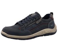 Sneaker MUSTANG SHOES "Benedetto", Damen, Gr. 44, blau (navy), Lederimitat, Basic, Schuhe Sneaker, Schnürschuh, Halbschuh mit Reißverschluss (63686021-44) navy
