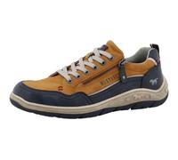 Sneaker MUSTANG SHOES "Benedetto", Herren, Gr. 44, ockerfarben, Lederimitat, Schuhe Sneaker, Halbschuh, Schnürschuh, Freizeitschuh mit markantem Kontrastbesatz (78257109-44) ockerfarben