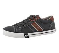 Sneaker MUSTANG SHOES "Calogero", Herren, Gr. 41, grau, Lederimitat, Schuhe Sneaker, Freizeitschuh, Halbschuh, Schnürschuh mit Kontrastbesätzen (34016163-41) grau