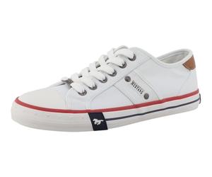 Sneaker MUSTANG SHOES "Calogero", Herren, Gr. 45, weiß, Baumwolle, Schuhe Sneaker, Freizeitschuh, Halbschuh, Schnürschuh mit modischen Kontrastnähten (73308403-45) weiß
