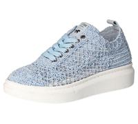 Sneaker MUSTANG SHOES, Damen, Gr. 37, blau (hellblau), Lederimitat, Textil, Strukturmuster, Schuhe Sneaker, Plateausneaker, Schnürschuh mit Keilabsatz (36662626-37) hellblau