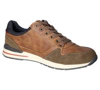 Sneaker MUSTANG SHOES, Herren, Gr. 44, braun (braun, taupe), Lederimitat, Textil, kontrastfarbene Details, Schuhe Sneaker, Freizeitschuh, Schnürschuh mit Außenreißverschluss (82551763-44) braun, taupe