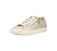 Sneaker MUSTANG SHOES "Winona", Damen, Gr. 36, creme, Lederimitat, Schuhe Sneaker, Freizeitschuh, Halbschuh, Schnürer mit Besatz im Animal-Look (42276027-36) creme