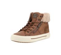 MUSTANG Winterboots Kalua Damen Lederimitat/Textil Reißverschluss Plateau Gr. 40 Cognac