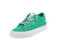 Mustang Damen-Leinen-Sneaker-Slipper Grün-Weiß grün41