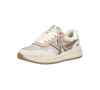 Sneaker MUSTANG SHOES "Mustang Shoes Sneaker Lederimitat/Textil", Damen, Gr. 42, beige, gold, Lederimitat, Textil, Schuhe Sneaker (54486349-42) beige, gold