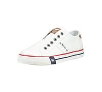 Slip-On Sneaker MUSTANG SHOES "Winona", Herren, Gr. 38, weiß, Baumwolle, Schuhe, Slipper, Halbschuh mit modischen Kontrastnähten (71051708-38) weiß