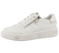 Sneaker MUSTANG SHOES "Noralie", Damen, Gr. 37, weiß, Lederimitat, Schuhe Sneaker, Freizeitschuh, Halbschuh, Schnürschuh mit seitlichem Reißverschluss (46869751-37) weiß