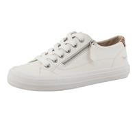 Sneaker MUSTANG SHOES "Ulla", Damen, Gr. 40, weiß, Lederimitat, Schuhe Sneaker, Freizeitschuh, Halbschuh, Schnürschuh mit Außenreißverschluss (40959322-40) weiß