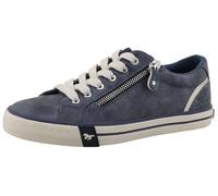 Sneaker MUSTANG SHOES "Winona", Damen, Gr. 36, navy, Lederimitat, Schuhe Sneaker, Freizeitschuh, Halbschuh, Schnürer mit Besatz im Animal-Look, Topseller (77550300-36)