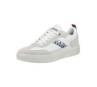 Sneaker NAPAPIJRI "Napapijri Sneaker Leder/Textil", Herren, Gr. 44, weiß (weiß, navy), Leder, Textil, Schuhe Sneaker (64662747-44) weiß, navy