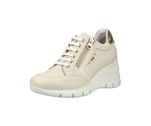 Sneaker NERO GIARDINI "Nero Giardini Sneaker Leder", Damen, Gr. 39, beige, Leder, Schuhe Sneaker (36330218-39) beige