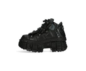 Sneaker NEW ROCK "Plateau Boots Wall106-S12", Herren, Gr. 38, Normalschaft, schwarz, Obermaterial: 100% Rindnappaleder CNA., Schuhe Sneaker, Handgefertigt, Made in Spain (72588820-38) schwarz