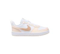 Sneaker NIKE SPORTSWEAR "COURT BOROUGH LOW BBALL (GS)", Mädchen, Gr. 36,5, weiß, shimmer, chalk, weiß, Synthetik, Schuhe Sneaker, Design auf den Spuren des Air Force 1, für Kinder & Jugendliche (75582