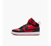 Sneaker NIKE SPORTSWEAR "COURT BOROUGH MID 2 (PSV)", Mädchen, Gr. 28.5, university rot, schwarz, weiß, Leder, Synthetik, Schuhe Sneaker, inspiriert vom Air Force 1, für Basketball und sportlichen Allt