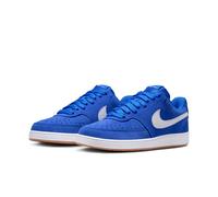 Sneaker NIKE SPORTSWEAR "COURT VISION LO FL", Herren, Gr. 42,5, blau (hyper royal, weiß, gum med braun), Leder, Schuhe Sneaker, inspiriert vom Design des Nike Air Force (51040118-42,5) hyper royal, we
