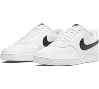 Sneaker NIKE SPORTSWEAR "Court Vision Low Next Nature", Herren, Gr. 45,5, schwarz-weiß (weiß, schwarz, weiß), Leder, Synthetik, Textil, Schuhe Sneaker, inspiriert vom Design des Nike Air Force, Topsel