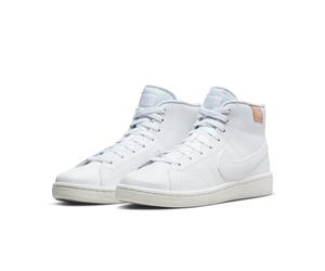 Sneaker NIKE SPORTSWEAR "Wmns Court Royale 2 Mid", Damen, Gr. 40,5, weiß, Leder, unifarben, Schuhe Skaterschuh Sneakerboots Schnürboots (85243552-40,5) weiß