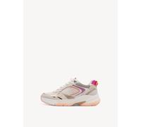 Plateausneaker TAMARIS, Damen, Gr. 36, orange, kombiniert, Lederimitat, Textil, kontrastfarbene Details, Schuhe Plateausneaker, Freizeitschuh, Halbschuh, Schnürschuh in farbenfrohen Design (65051654-3