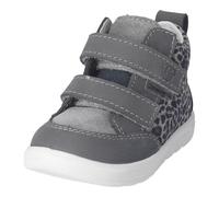 Sneaker PEPINO BY RICOSTA "LIA, WMS: mittel", Mädchen, Gr. 28, weiß (grau), Veloursleder, Schuhe Sneaker, Klettschuh, Babyschuh mit Kontrastbesatz, Größenschablone zum Download (75379221-28) grau