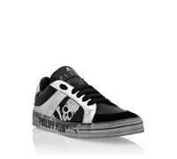 Sneaker PHILIPP PLEIN "Retrokickz", Herren, Gr. 36, Normalschaft, schwarz-weiß (0270, schwarz, silber), Schuhe Sneaker (61680521-36) 0270, schwarz, silber