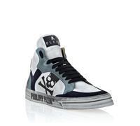 Sneaker PHILIPP PLEIN "Retrokickz", Damen, Gr. 40, Normalschaft, 0108, weiß, middleblau, Schuhe (30528306-40) 0108, weiß, middleblau