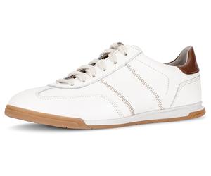 Sneaker PIUS GABOR, Herren, Gr. 6 (39), sanftes weiß, cognac, Nappaleder, Schuhe Sneaker, Freizeitschuh, Komfortschuh, Schnürschuh mit Kontrastnähten, G-Weite (35528330-6)