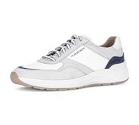 Sneaker PIUS GABOR, Herren, Gr. 9 (43), grau (sanftes weiß kombiniert), Nappaleder, Textil, Veloursleder, Schuhe Sneaker, Freizeitschuh, Halbschuh, Schnürschuh mit Kontrastbesätzen, G-Weite (30621739-